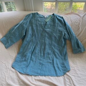 Coldwater Creek Women’s Tunic SZ 1X, Robins Egg Blue, NEW with Tags